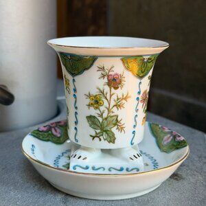 LJ Japan Porcelain Footed Cup and Saucer Set